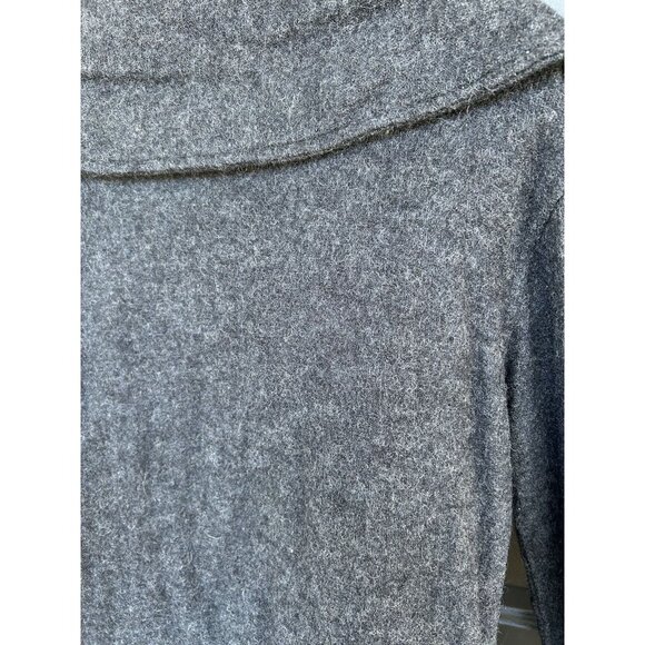 Tinu & Stu 100% Wool Shawl Collar Wrap Sweater Women's Size Large Metallic Trim - Picture 9 of 11